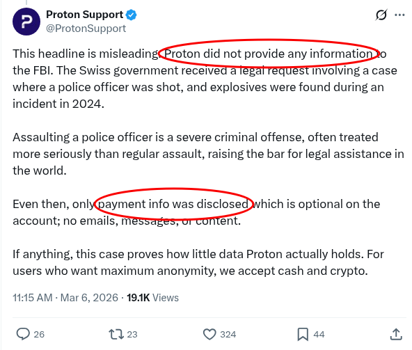 Proton contradiction screenshot