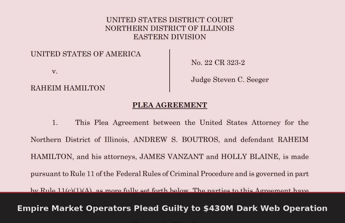 Empire Market plea agreement document