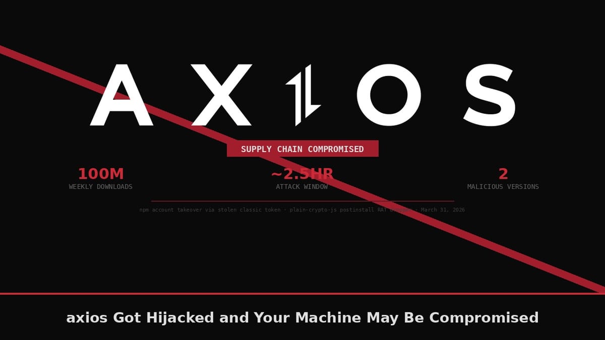 axios Got Hijacked and Your Machine May Be Compromised