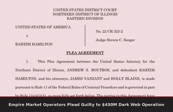 Empire Market plea agreement document